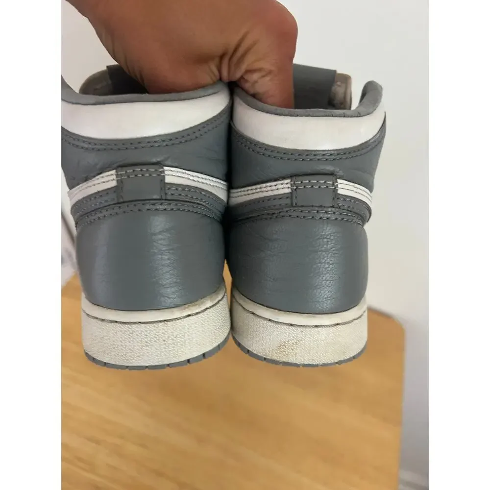 Nike Air Jordan 1 Retro High OG Stealth GS Size 4Y Shoes 575441-037 White Grey